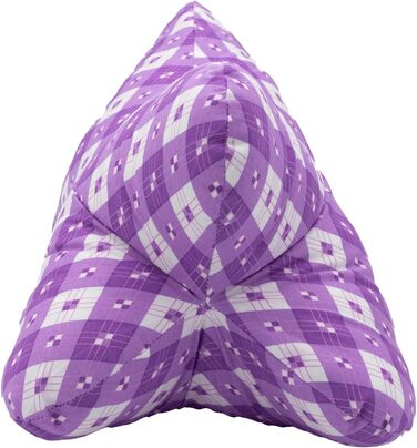 POWER INN Велике подушко-підголівник для читання 44x23 см | Подушка-підголівник як книжка-підставка та подушка для читання | Можна прати при 60°C з високоякісного дизайнерського друку 100% бавовни (бавовна, фіолетовий) Фіолетова бавовна