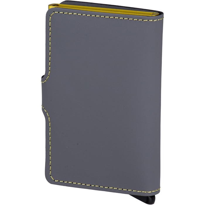 Гаманець Secrid Miniwallet Matte Grey-Lime (10.2 x 6.5 x 2.1 см) - Оригінальний жіночий та чоловічий гаманець