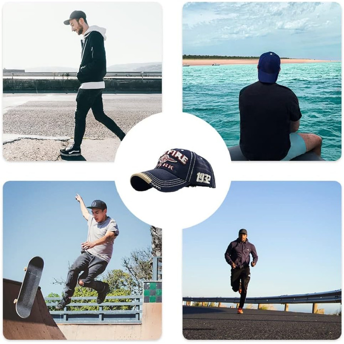 Кепка бейсболка CheChury унісекс ретро, темно-синя. Регульована кепка для чоловіків та жінок для активного відпочинку та міста