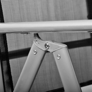 Набір садових складних стільців Nexos 4 шт. для саду, тераси, кемпінгу - алюмінієвий каркас, чорний