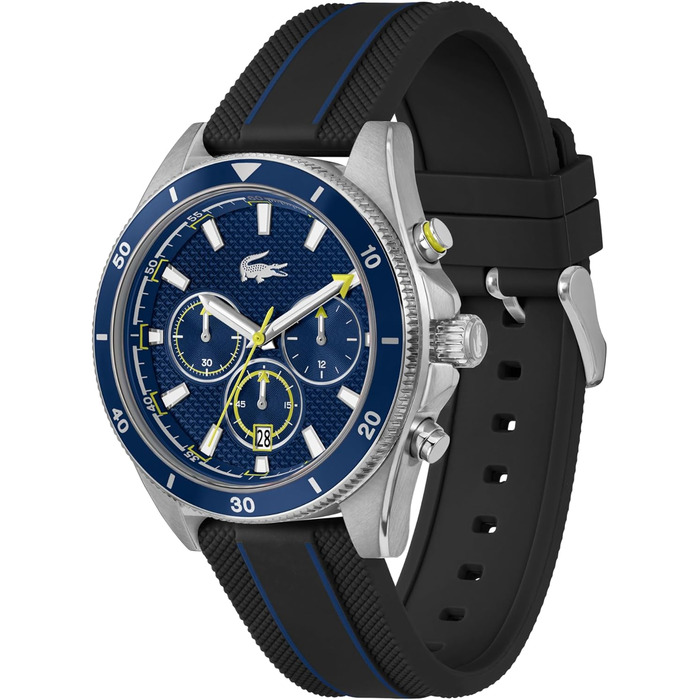 Годинник чоловічий Lacoste Chronograph Mainsail Quartz синій на силіконовому ремінці