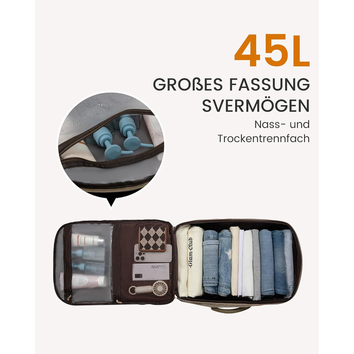LOVEVOOK Рюкзак для ручної поклажі жіночий, великий дорожній рюкзак, 45L, валіза-рюкзак, рюкзак для подорожей, для ноутбука 17,3 дюйма, на вихідні, діловий, ручна поклажа, 1-бежевий хакі 50x20x36 см (45L, комплект)