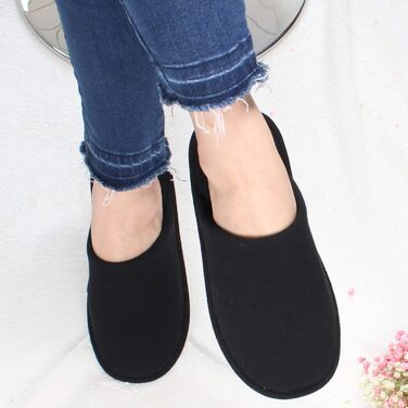 Чоловічі халапи з бавовни ofoot, зручні, з піною Memory Foam, для дому, плоскі, можна прати, Slip on, 41/42 EU, чорні