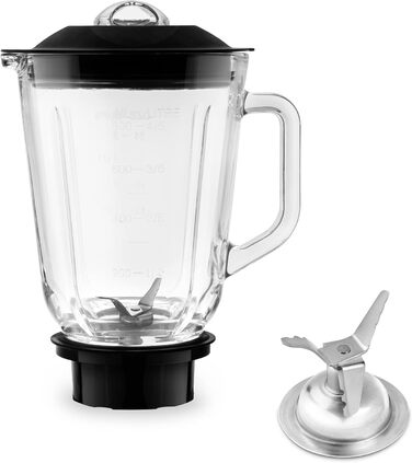 Ufesa Stand Mixer BS4100 Amber Red, 0.8L Glass Jar, Pulse/Ice Crush Function, 2 Speeds + Pulse, 4 Stainless Steel Blades, 900W, Airtight Seal, BPA-Free, Red Inox, Amazon Exclusive 900W 0.8L