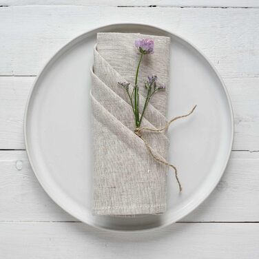 Varvara Home 6 Linen Napkins - 6 Cloth Napkins Linen Napkins - Natural Linen Napkins - Linen Napkins Beige 6-Pack 45x45 cm