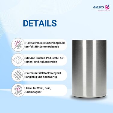 Набір з 2 шт. охолоджувачів для пляшок 'Chill' - сталеві, двостінні, для вина, шампанського, пива - подарунок для поціновувачів вина