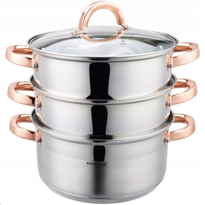 Пароварка Klausberg (набір 4 предмети), 22 см, Rose Gold KB-7732