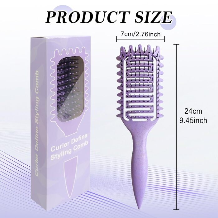 Щітка для кучерявого волосся: формування та завивання кучерів (фіолетовий)