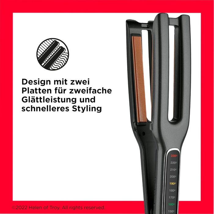 Revlon SmoothStay 25mm Coconut Oil Infused Straightener with Travel Pouch - Adjustable Temperature up to 235°C