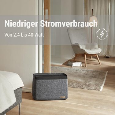 Зволожувач повітря Stadler Form Karl big - тихий, потужний, для приміщень до 100 м², з керуванням через додаток, чорний