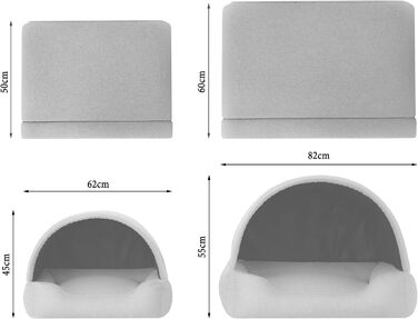 Квіткове ліжко для собак та котів, лежанка-софа, корзина для домашніх тварин, 82x58 см, бежевий колір