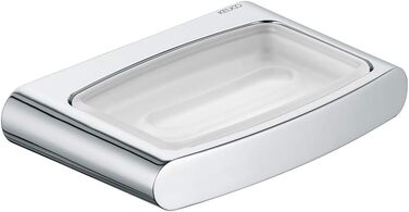 KEUCO Metal Soap Dish, Chrome Polished with Genuine Crystal Bowl, Crystal Glass Clear, for Bathroom, Shower, Kitchen, Wall Mounting, Soap Dish, Soap Holder, Elegance