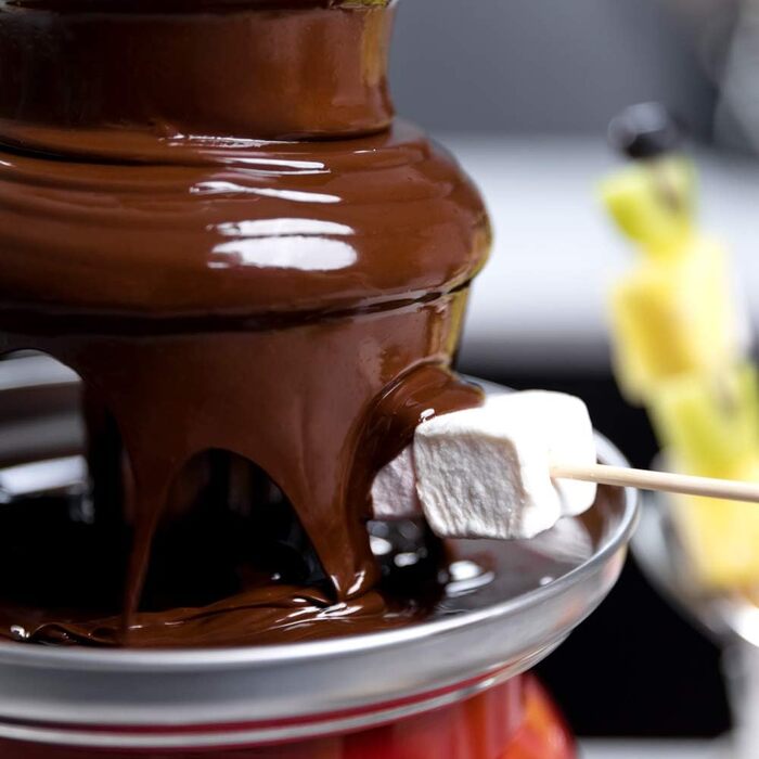 Шоколадний фонтан Cecotec Chocolicious, 90 Вт, ретро-дизайн, сталевий корпус, 3 каскади, знімне обладнання, придатне для миття в посудомийній машині