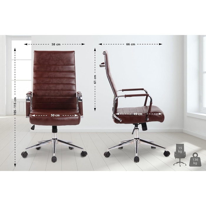 Офісний стіл Буро Columbus з штучної шкіри, регульована висота, колір бордовий