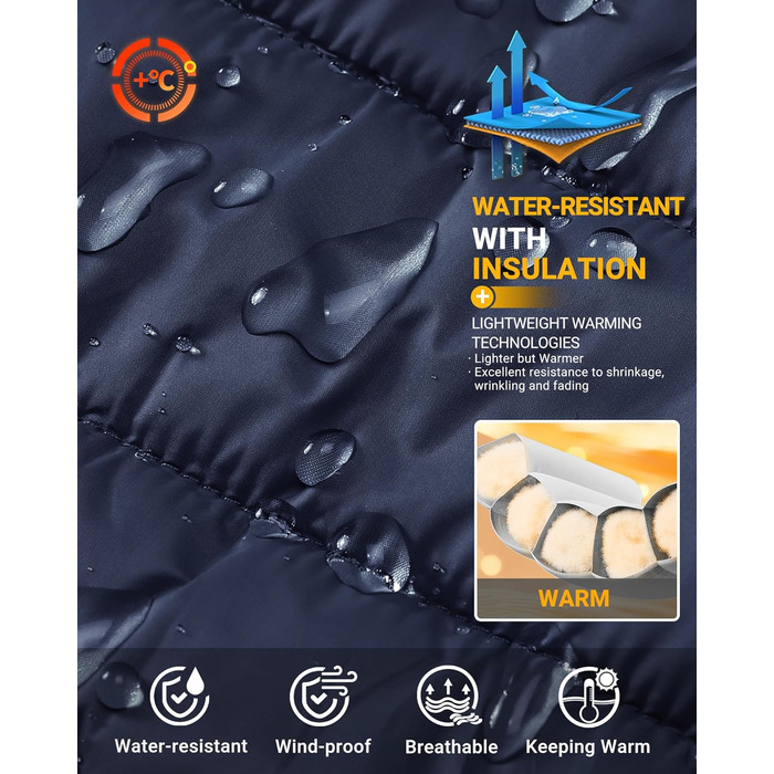 Чоловіча степна жилетка Outdoor Ventures - тепла, легка, для спорту та активного відпочинку (гольф, біг, походи) - темно-синій, XXL