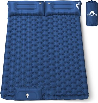 Кемпінгова матрац Voyager Single Ultraleicht: легка, самонадувна, для кемпінгу та подорожей, з сумкою (блакитна, двоспальна)