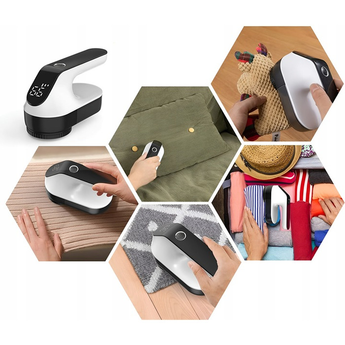 Потужна машинка для видалення ковтушків та ворсу з одягу, светрів та оббивки — 6 лез, USB-зарядка, великий розмір