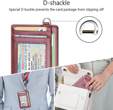 FurArt: Елегантне картхолдер з RFID-блокуванням для чоловіків та жінок, чорний (S, Pearl Burgunderrot)