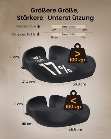 Крісло-подушка ProtoArc для офіса та авто, X-Large, з пам'яті ефектом, чорний, ергономічна підтримка спини