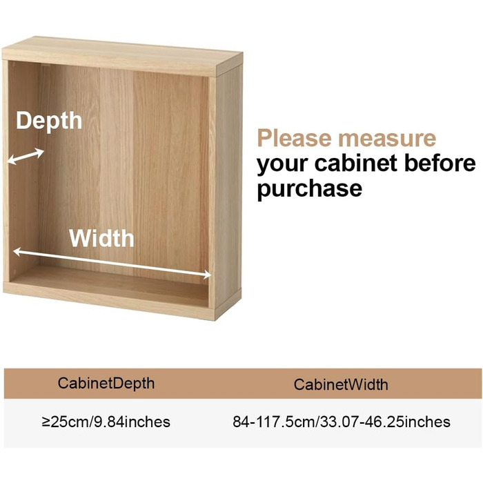 Hershii Extendable Closet Shelf Retractable Organizer Adjustable Closet Organizer Pull-out Closet Divider Rod Closet Metal Storage, for Closet, Kitchen, Bathroom, Black (84-117.5cm/33.07-46.26inches)