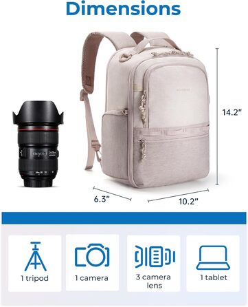 Сумка-рюкзак для фотокамери Bagsmart: DSLR, SLR, для iPad 12.9