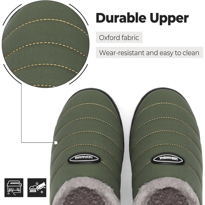 Тапочки халатні зимові Mishansha для чоловіків та жінок, теплі, з плюшевою підкладкою, розмір 35-47, колір зелений, 41 EU