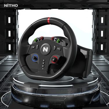 NITHO Drive Pro ONE: Ігровий кермо NITHO з педалями та перемикачем передач для PS4, PC, Xbox One, Xbox Series X|S та Switch. 270 градусів, Zero Dead Zone.