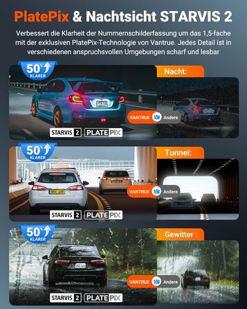 Автомобільний відеореєстратор VANTRUE N4S 3-канальний (2.7K+2.5K+1440P), STARVIS 2 HDR, нічна зйомка, 5GHz Wi-Fi, GPS, 24г паркування, G-сенсор, підтримка 1ТБ, для авто