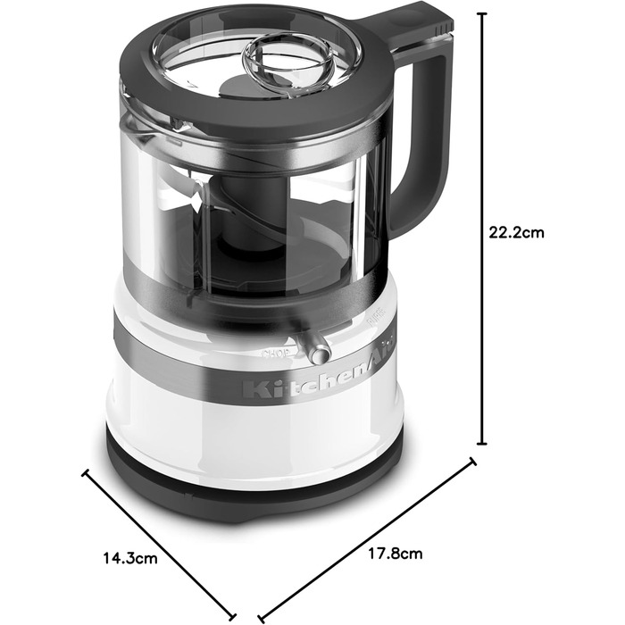 KitchenAid 5KFC3516EWH, Mini-Food-Processor, Great for chopping, preparing dressings and sauces, white white Single
