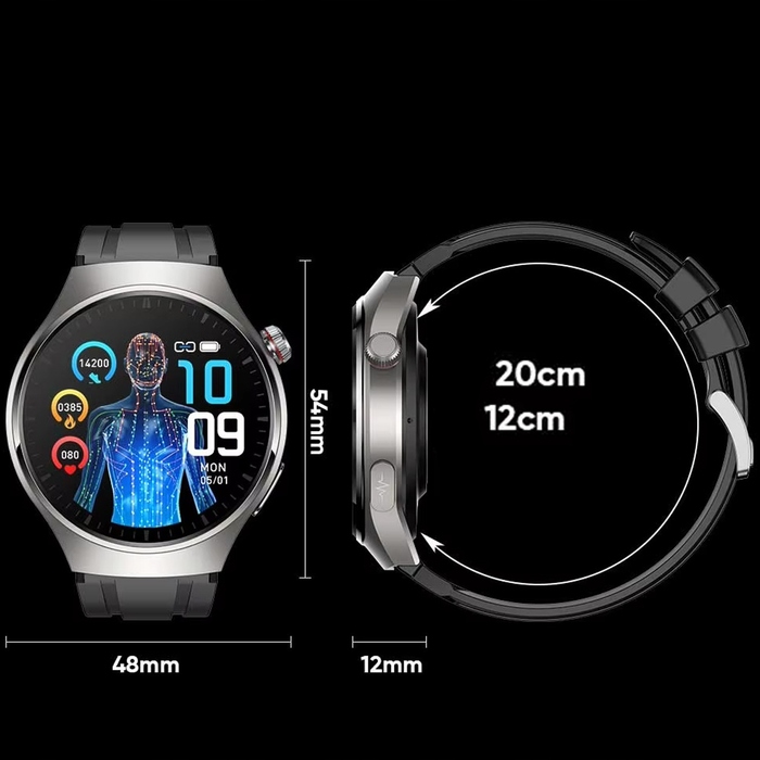 Смарт-годинник Smart-Trend: Моніторинг глюкози, ЕКГ та температури, чорний