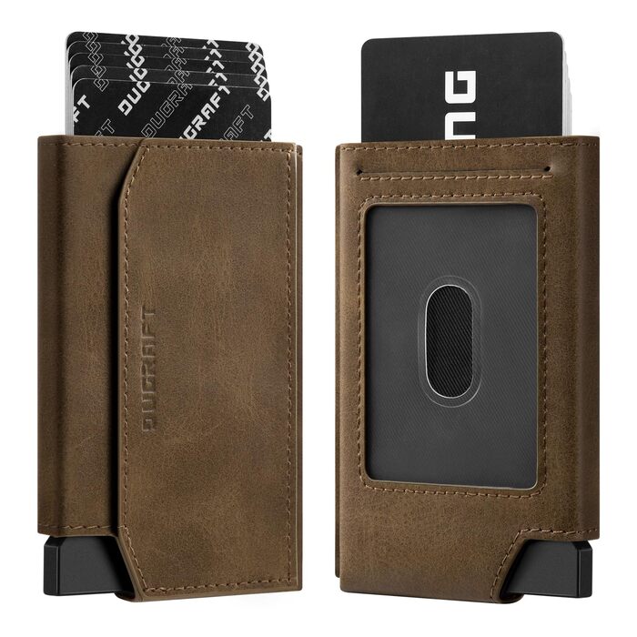 Мінімалістичний гаманець Dugraft з віконцем для ID, RFID-захист, для чоловіків, вміщує 5-8 карт та гроші, жовтого та зеленого кольору