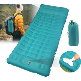 Надувна ізольована каремат для кемпінгу DeeprBling з самонадуваванням та помпою, 200x70x10 см