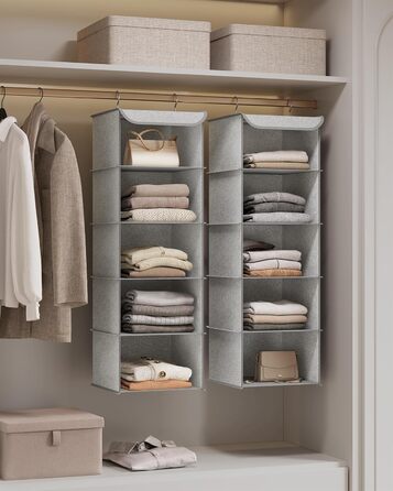 Органайзер для шафи SONGMICS, вішалка для одягу, полиця-органайзер, сіра, 2 шт.