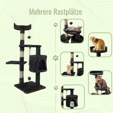 Драбина для котів Mobiclinic® Pets Silvestre, сіра, середнього розміру, з платформами та укриттям