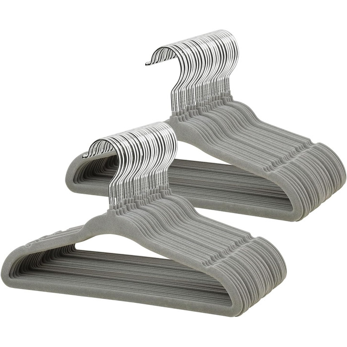 Плечики для дитячого одягу ManGotree з велюру, 30 шт. з обертовим гачком, плечики для дітей та дитячого одягу, сірий