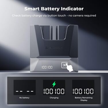 Акумулятор K&F CONCEPT NP-FZ100 2600mAh з зарядним пристроєм для Sony Alpha A7 III A9, 18W PD/QC