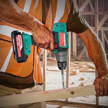 Акумуляторний шурупокрут HYCHIKA 18V, 45 Nm, 2.0 Ah, 27 предметів, 21+3 ступені, 2 швидкості, для свердління та закручування