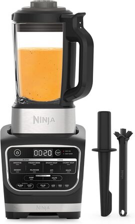 Ninja Foodi Hot & Cold Blender with Auto-iQ Programs - 1.7L Glass Jug, 1000W, Includes Masher & Cleaning Brush