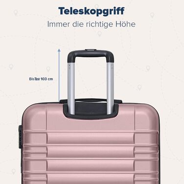 Набір валіз TRVLMORE 3 в 1: велика, середня, маленька, сірий колір, з жорсткою обшивкою, 55x40x20 см (Handgepäck)