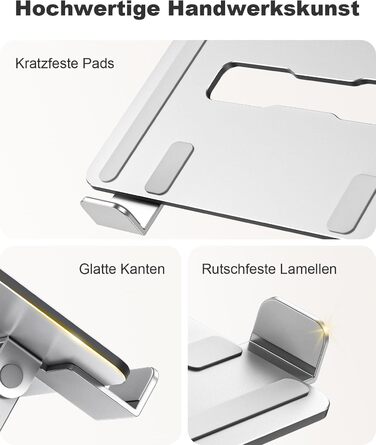 Підставка для ноутбука Babacom з охолодженням, регульована по висоті, ергономічна, складна, для MacBook Air/Pro (10-16 дюймів)