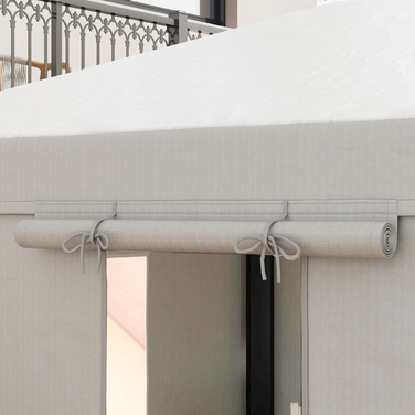 Outsunny Replacement Canopy Top Set for Gazebo, Waterproof with 2 Side Walls, Ideal for Garden Gazebo, White, Weather-Resistant & Durable