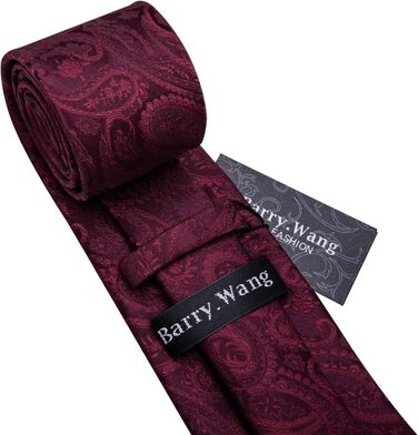 Комплект краватка, нагрудна хустка та запонки Barry.Wang для весілля та ділових зустрічей (гранатовий)