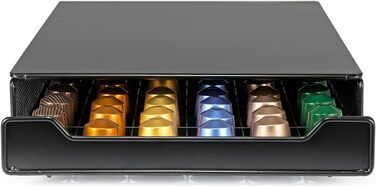 Утримувач для капсул кави HiveNets, коробка-висувна для Nespresso, на 60 капсул, червоний (Getaway Solids)