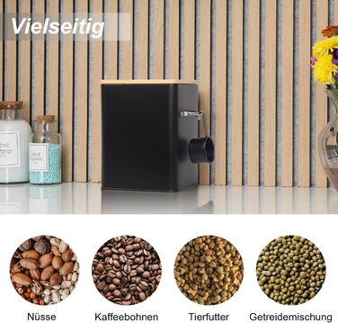 Контейнер для порошку 6.5л з дозатором, коробка для порошку, контейнер для корму, коробка для печива, кави, корму для тварин (Чорний)