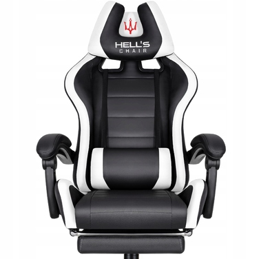Ігрове офісне крісло Hell's Chair HC-1039 2.0 White з підніжкою