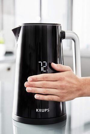 Krups Smart'n Light Kettle, 5 Temperatures, 1.7 Liter Capacity, Stainless Steel Interior, Double-Walled, Black, BW801810