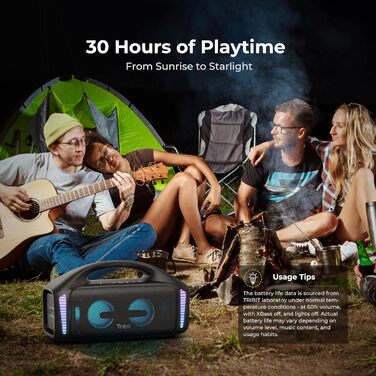 Tribit StormBox Blast – Портативна Bluetooth колонка 140 Вт, XBass, IPX7, 30 год, LED, для вечірок, пляжу, кемпінгу