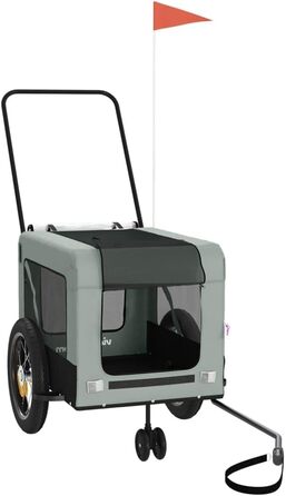 Фаркоп-причіп для велосипеда, переноска для собак, 120 x 54.5 x 53 см, сірий