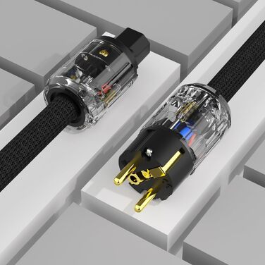 Hi-Fi мережевий кабель Monosaudio P029 1.5м, мідний OFC, High-End кабель живлення EU Schuko — IEC C15 для підсилювача, DVD, сабвуфера та декодера