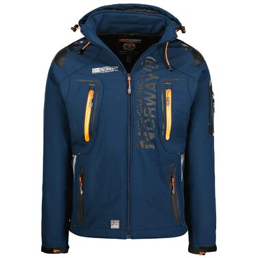 Чоловіча outdoor куртка Geographical Norway Tangata — функціональна вітро- та водонепроникна куртка для активного відпочинку, колір Marine orange, розмір S